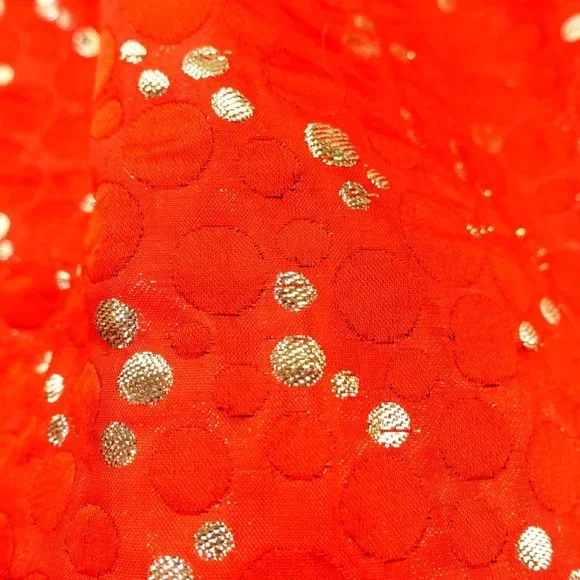 LAUREN MOFFATT Womens Red Gold Mini Skirt 10 MEDIUM High Waist Polka Dot Pleated - Picture 7 of 13